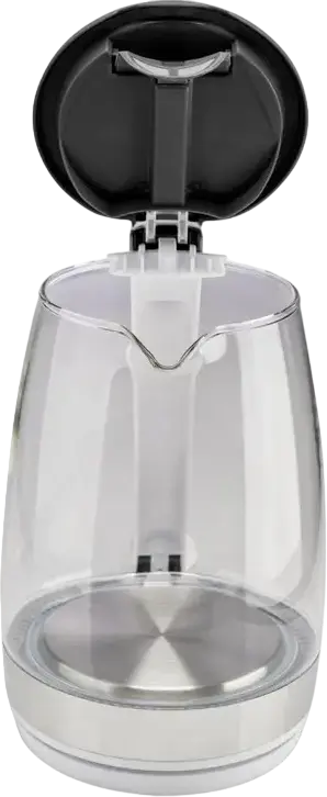 Gorenje K17GXG Electric Kettle, 1.7L, 2200W, Glass and Stainless Steel, Blue LED Illumination, Strix Controller, 360-degree Base, Black & White Collection