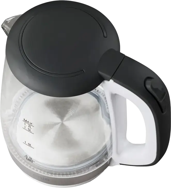 Gorenje K17GXG Electric Kettle, 1.7L, 2200W, Glass and Stainless Steel, Blue LED Illumination, Strix Controller, 360-degree Base, Black & White Collection