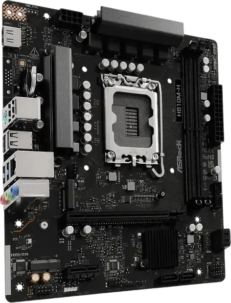 ASRock H810M-H Micro-ATX Motherboard LGA1851 Intel H810 DDR5 6400MHz 128GB Dual Channel PCIe 4.0 Hyper M.2 NVMe HDMI 2.1 Gigabit LAN