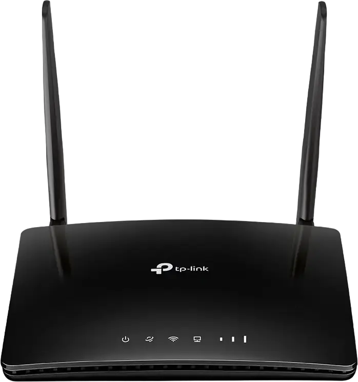 4G LTE роутер TP-Link TL-MR6400 Wireless N 300 Мбит/с, скорость загрузки 150 Мбит/с, слот Nano SIM, 4 порта LAN, съемные антенны, черный