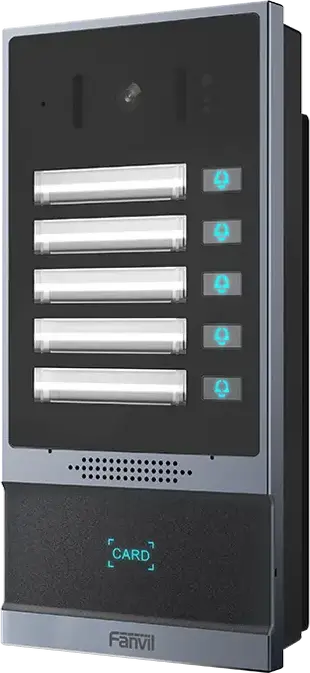IP-домофон с видео Fanvil i63, HD-камера 2 Мп, 2 SIP-линии, RFID/IC считыватель, защита IP66 и IK07/IK10, поддержка PoE, черный