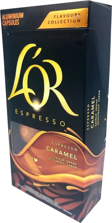 Кофейные капсулы L'OR Espresso Caramel, алюминиевые капсулы для системы Nespresso Original, коллекция Flavours Collection, объем порции 45 мл