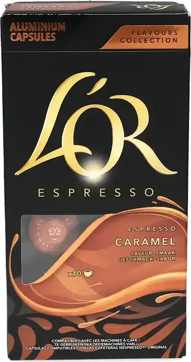 Кофейные капсулы L'OR Espresso Caramel, алюминиевые капсулы для системы Nespresso Original, коллекция Flavours Collection, объем порции 45 мл