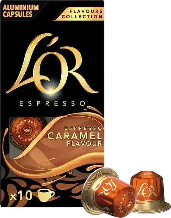 Кофейные капсулы L'OR Espresso Caramel, алюминиевые капсулы для системы Nespresso Original, коллекция Flavours Collection, объем порции 45 мл