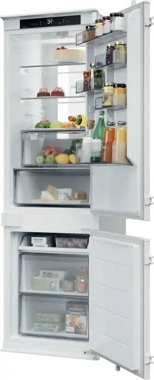 Candy CNBQT5518D Built-in Refrigerator Freezer, No Frost, 251L Capacity, Energy Class D, LED Display, hOn Smart Home, White, 177.2x54x55 cm