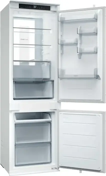 Candy CNBQT5518D Built-in Refrigerator Freezer, No Frost, 251L Capacity, Energy Class D, LED Display, hOn Smart Home, White, 177.2x54x55 cm
