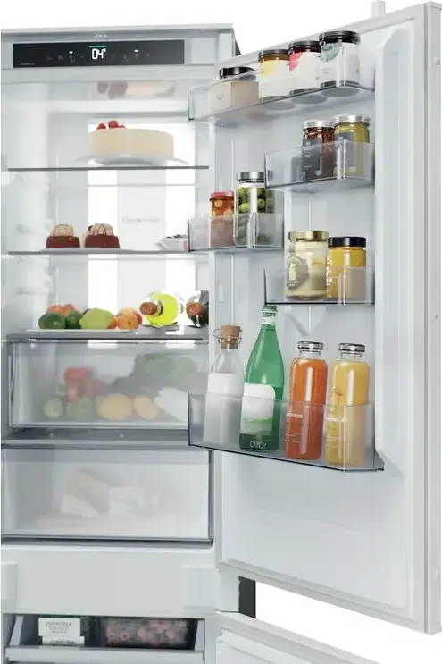 Candy CNBQT5518D Built-in Refrigerator Freezer, No Frost, 251L Capacity, Energy Class D, LED Display, hOn Smart Home, White, 177.2x54x55 cm
