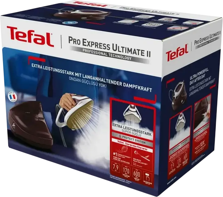 Generator de aburi Tefal Pro Express Ultimate II GV9721E0, 3000W, Presiune 7.9 bar, Jet Abur 600g/min, Talpa Durilium AirGlide Autoclean