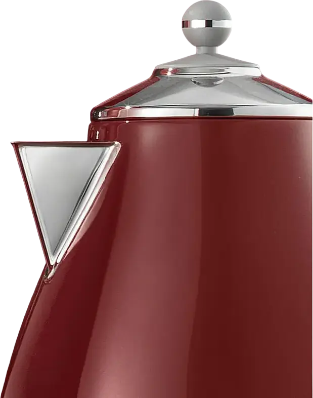 Fierbător electric DeLonghi Icona Capitals KBOC 2001 R, 1.7L, 2000W, Corp Metalic, Tokyo Red, Baza Rotativă 360, Protecție Against Boil-Dry, Filtru Anti-calcar