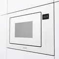 Gorenje BM 251 SG2WG Built-in Microwave Oven with Quartz Grill, 25L, 900W, AquaClean Steam Cleaning, LED Display, Stainless Steel, White