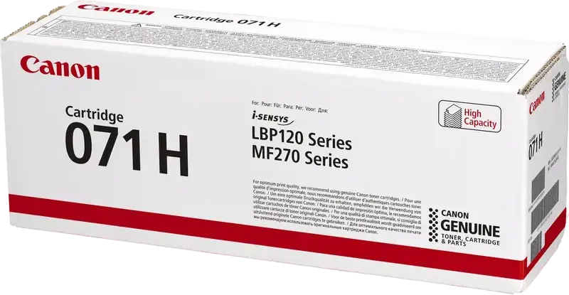 Cartus Toner Laser Canon CRG-071 H Capacitate Mare, Negru, 2500 Pagini, pentru i-SENSYS LBP122dw, MF272dw, MF275dw, MF273dw, MF273, MF272, MF275, LBP122