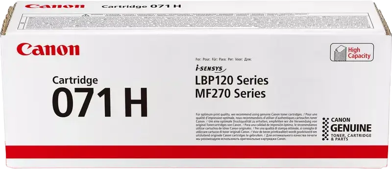 Cartus Toner Laser Canon CRG-071 H Capacitate Mare, Negru, 2500 Pagini, pentru i-SENSYS LBP122dw, MF272dw, MF275dw, MF273dw, MF273, MF272, MF275, LBP122