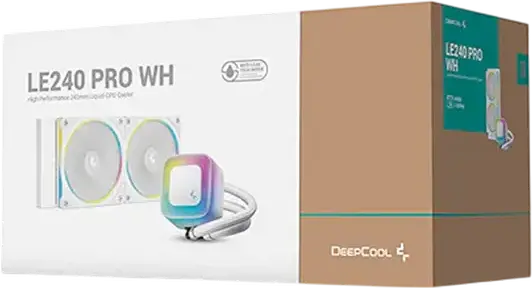 Cooler CPU Lichid AIO Deepcool LE240 PRO, Alb, Radiator Aluminiu 240mm, Dual Ventilatoare PWM FL12 SE, Iluminare ARGB, Tehnologie Anti-Scurgere, Intel LGA1851/1700/1200/115X, AMD AM5/AM4