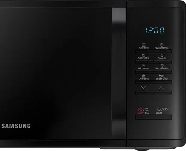 Микроволновая печь соло Samsung MS23K3513AK, объем 23 л, мощность 800 Вт, керамическое покрытие Ceramic Enamel, функции быстрой разморозки и автоприготовления, черный
