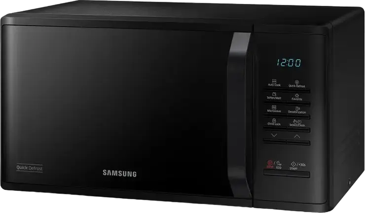 Микроволновая печь соло Samsung MS23K3513AK, объем 23 л, мощность 800 Вт, керамическое покрытие Ceramic Enamel, функции быстрой разморозки и автоприготовления, черный