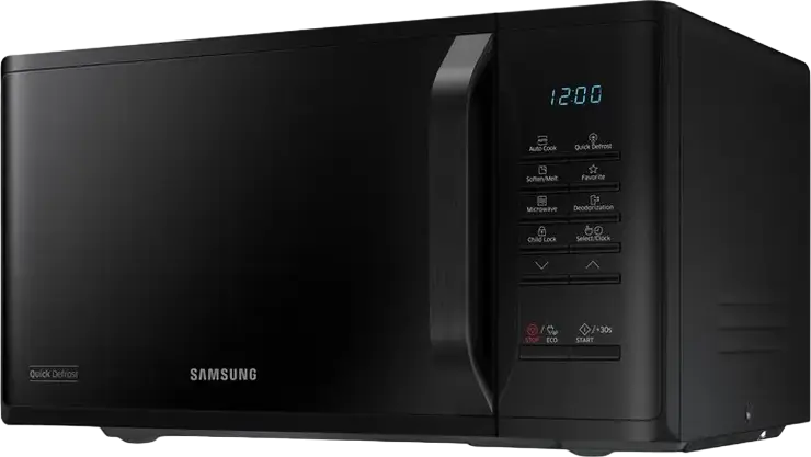 Микроволновая печь соло Samsung MS23K3513AK, объем 23 л, мощность 800 Вт, керамическое покрытие Ceramic Enamel, функции быстрой разморозки и автоприготовления, черный