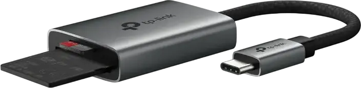 TP-Link UA430C USB 3.0 Type-C to SD & microSD Card Reader, 5Gbps Transfer Speed, 200MB/s UHS-I, Dual Slot, Aluminum Alloy, Grey