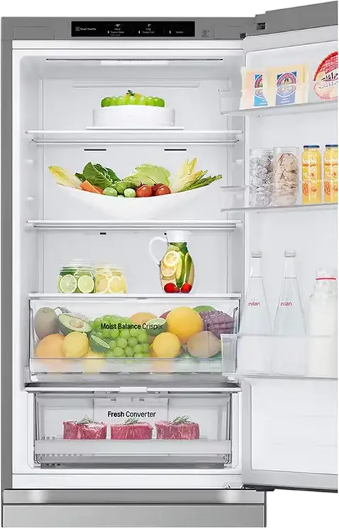 LG GBV3100CSW Freestanding Combi Refrigerator, No Frost, Smart Inverter Compressor, 344L Capacity, DoorCooling+, Silver, 186x59.5x67.5 cm