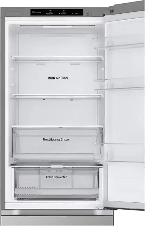 LG GBV3100CSW Freestanding Combi Refrigerator, No Frost, Smart Inverter Compressor, 344L Capacity, DoorCooling+, Silver, 186x59.5x67.5 cm