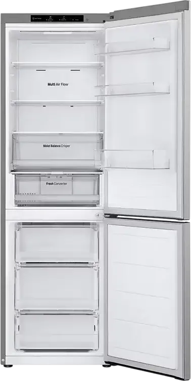 LG GBV3100CSW Freestanding Combi Refrigerator, No Frost, Smart Inverter Compressor, 344L Capacity, DoorCooling+, Silver, 186x59.5x67.5 cm