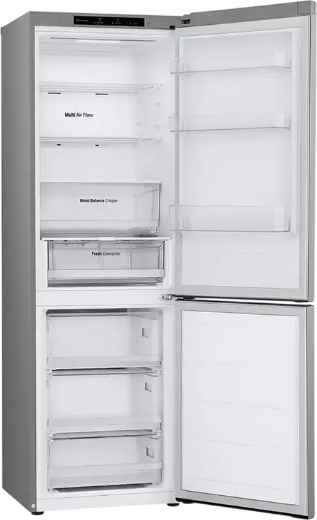 LG GBV3100CSW Freestanding Combi Refrigerator, No Frost, Smart Inverter Compressor, 344L Capacity, DoorCooling+, Silver, 186x59.5x67.5 cm