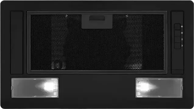 Elica ERA C BL/A/52 Built-in Integrated Range Hood, Black Metal, 700 m3/h Max Airflow, 2 LED Lamps, Mechanical Control, 53.3 x 17.7 x 30 cm