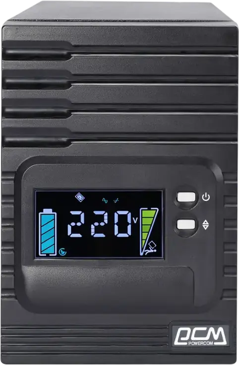 UPS PowerCom Smart King Pro SPT-2000 Line-Interactive, 2000VA / 1600W Pure Sine Wave Tower, Panou LCD, RS232 USB SNMP, 8 Conectori IEC