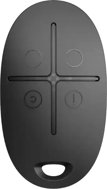 Ajax SpaceControl Wireless Key Fob Panic Button, 4 Buttons, Jeweller Technology, 1300m Range, Block Encryption, Black