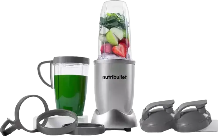 NutriBullet NB907S Pro 900 Personal Blender, 900W High Power, 0.9L Tritan Bowl, Stainless Steel 6-Arm Extraction Blade, Chopper Function, Silver