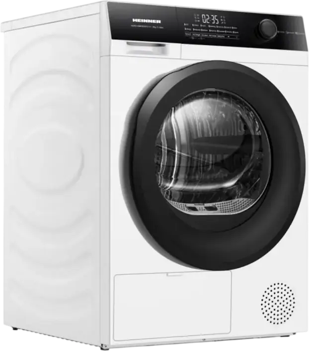 Heinner HHPD-HMK90IVFC+++ Heat Pump Clothes Dryer, 9kg Capacity, Inverter Motor, Energy Class C, 14 Programs, LED Display, White/Black, 59.5x84.5x68.5 cm