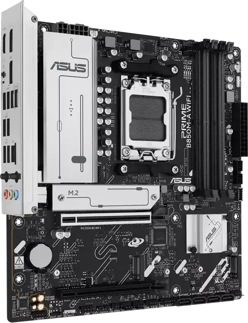 Материнская плата ASUS PRIME B850M-A WIFI Socket AM5 Чипсет AMD B850 Micro-ATX mATX DDR5 8000+ MT/s PCIe 5.0 x16 Wi-Fi 6E Bluetooth 5.3 3x M.2 PCIe 5.0 SSD