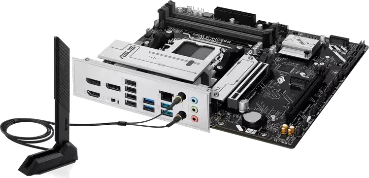 Материнская плата ASUS PRIME B850M-A WIFI Socket AM5 Чипсет AMD B850 Micro-ATX mATX DDR5 8000+ MT/s PCIe 5.0 x16 Wi-Fi 6E Bluetooth 5.3 3x M.2 PCIe 5.0 SSD