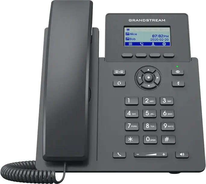 Telefon IP Grandstream GRP2601 Essential Carrier-Grade cu Suport PoE, 2 Linii SIP, Conferinta Vocala in 5 Cale, Management GDMS, Porturi Ethernet Dual 10/100 Mbps, Negru