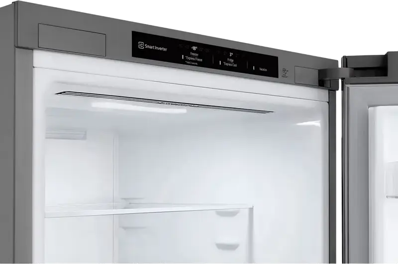 Frigider Combinat LG GBV3200DSW, Congelator Jos, Total No Frost, Compresor Smart Inverter, Volum Net 387L, DoorCooling+, LinearCooling, Argintiu