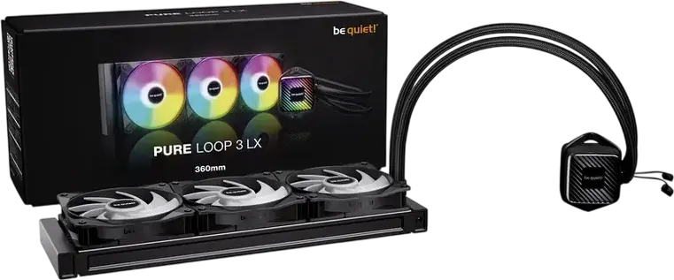 Răcitor lichid AIO be quiet! Pure Loop 3 LX 360mm, 3 ventilatoare ARGB Light Wings LX 120mm PWM, Baza de Cupru, Intel LGA 1851/1700/1200/115x & AMD AM5/AM4