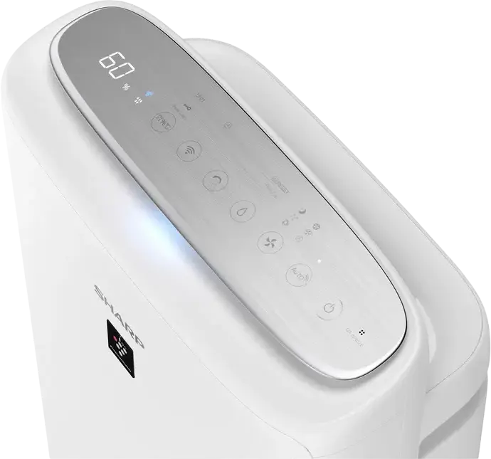 Sharp UA-KIN52E Air Purifier and Humidifier, White, with Plasmacluster Ionization, HEPA Filter, 2.7L Water Tank, Wi-Fi Sharp Life Air, for 38 m²