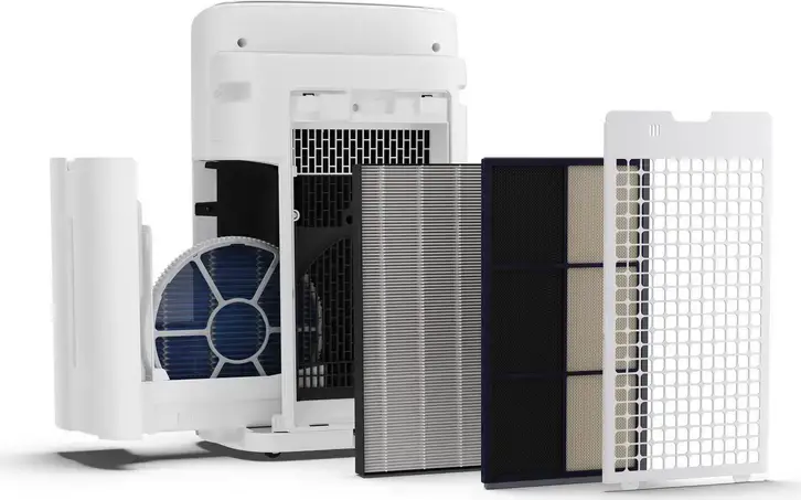 Sharp UA-KIN52E Air Purifier and Humidifier, White, with Plasmacluster Ionization, HEPA Filter, 2.7L Water Tank, Wi-Fi Sharp Life Air, for 38 m²