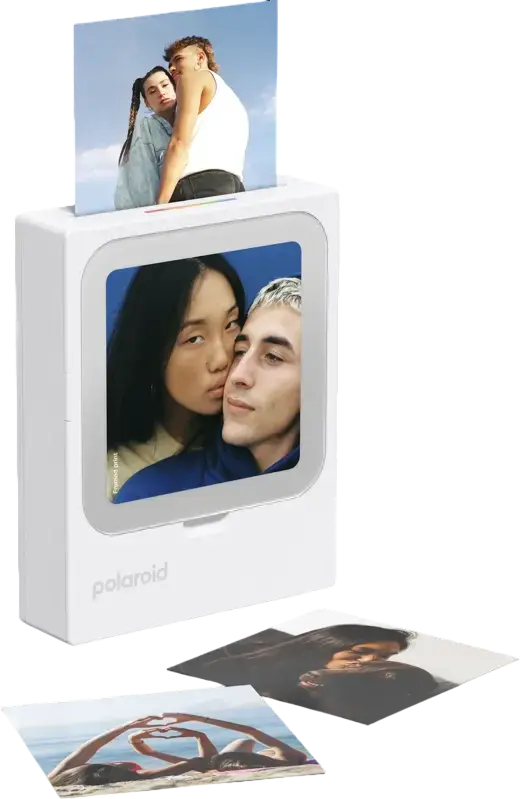 Polaroid Hi-Print 3x3 Pocket Photo Printer, Bluetooth Connectivity, 3x3 inch Prints, USB-C Charging, Integrated Battery, White