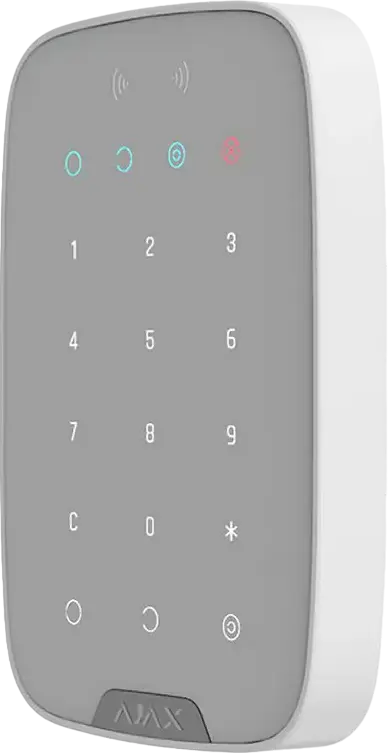 Tastatură tactilă fără fir Ajax KeyPad Plus, Alb