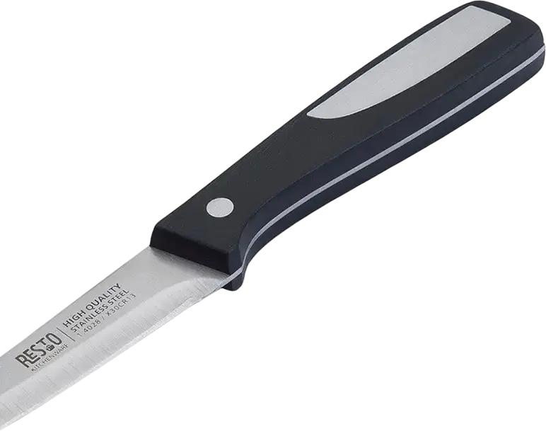 Cutit de curatat legume RESTO 95324 ATLAS, lama din otel inoxidabil X30CR13 de 9 cm, maner plastic ergonomic, lucrat manual