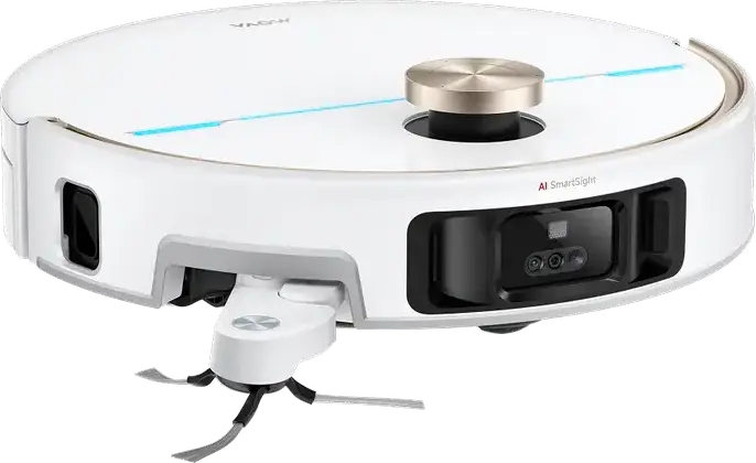 Robot Aspirator si Mop Mova V70 Ultra Complete, Suctie 40000 Pa, Statiune Auto-Curatare, Navigatie LiDAR AI SmartSight, Baterie 6400 mAh, HEPA, Alb