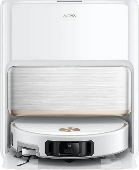 Robot Aspirator si Mop Mova V70 Ultra Complete, Suctie 40000 Pa, Statiune Auto-Curatare, Navigatie LiDAR AI SmartSight, Baterie 6400 mAh, HEPA, Alb
