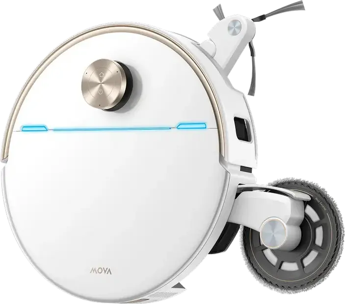 Robot Aspirator si Mop Mova V70 Ultra Complete, Suctie 40000 Pa, Statiune Auto-Curatare, Navigatie LiDAR AI SmartSight, Baterie 6400 mAh, HEPA, Alb