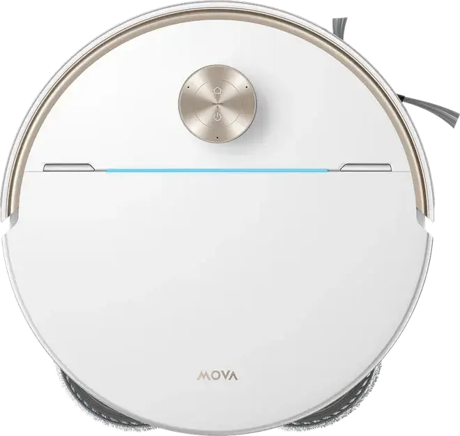 Robot Aspirator si Mop Mova V70 Ultra Complete, Suctie 40000 Pa, Statiune Auto-Curatare, Navigatie LiDAR AI SmartSight, Baterie 6400 mAh, HEPA, Alb