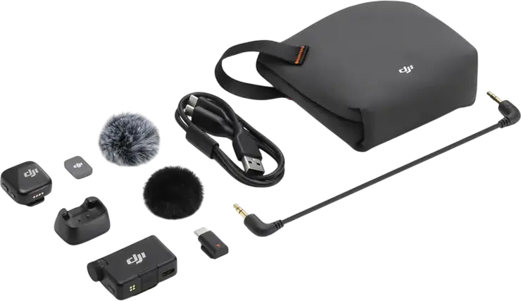 Sistem Microfon Wireless DJI Mic Mini, 1 TX + 1 RX, Audio Omnidirectional, Anulare Zgomot, Raza 400m, Bluetooth 5.3, Inregistrare Stereo/Mono