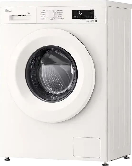 LG F2X10S7NWH Front-Load Washing Machine, 7kg Capacity, Inverter Direct Drive, 1200 rpm, Energy Class A, Steam Cleaning, ThinQ, White