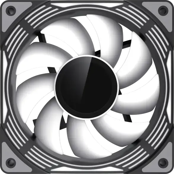 Gamemax FN12A-C8I 120mm ARGB Case Fan, Hydraulic Bearing, 800-1600 RPM PWM, Addressable RGB AURA Sync, Black Frame, White Blades