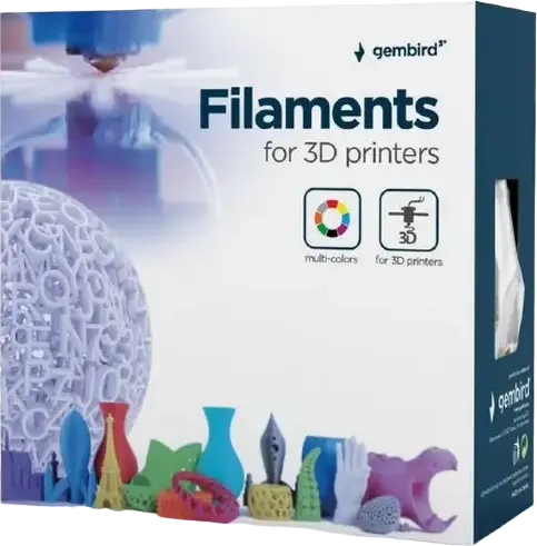 Gembird 3DP-ABS1.75-01-BW ABS 3D Printer Filament, 1.75 mm Diameter, 1 kg, Black, 225-240 °C Printing Temperature