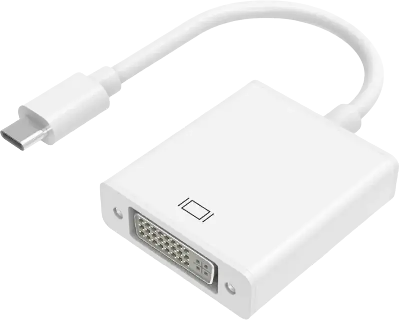 Видеоадаптер APC Electronic APC-631001 USB Type-C — DVI-D, разрешение 4K x 2K @ 30Гц, белый, 0.1м
