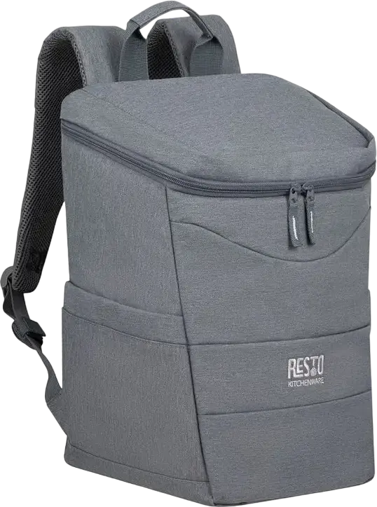 Resto 5535 Felis Cooler Backpack 20L, Water Repellent Polyester, Leakproof PEVA Lining, Grey, 220x410x290mm, LFGB Certified